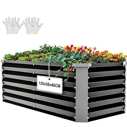 YITAHOME Potager de Jardin Surélevé 180/240/120CM | Avec caoutchouc de sécurité pour culture de légumes, fleurs, fruits - Noir