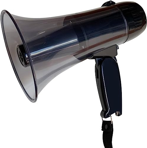 sdSDGrw Megafon, 20 Watt Aufnahme- und Alarmmodi Hand-Megaphon-Lautsprecher mit Lautstärkeregler Riemen-Megaphon-Lautsprecher