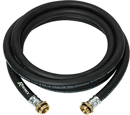 Ribimex Tubo Gasolio in Gomma, 4 m, Diametro 20 mm con Raccordi in Ottone Pressati da 1, Resistente, Sicuro e Facile da Installare - PRKA103GOM