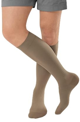 JOBST forMen Ambition Herren Kompressionsstrümpfe / KKL1 / Größe III / Khaki / geschlossene Spitze / regular / ohne Haftrand / Kniestrümpfe mit Baumwolle und integrierten Carbonfasern