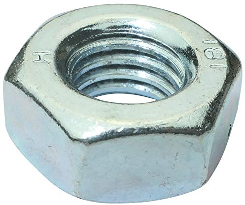 AERZETIX - C19244 - Satz von 10 Sechskantmuttern 6 seiten - metallteile spannen montage - aus verzinktem stahl - gewinde M10-17mm H8mm metrisch weiblich - heimwerker - farbe silber