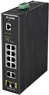 D-Link DIS-200G-12PS Switch Manageable Smart L2 Industriel 12 Ports - 10 Ports Gigabit (8xPoE Budget 240W) + 2 Ports SFP - Format Rail-DIN