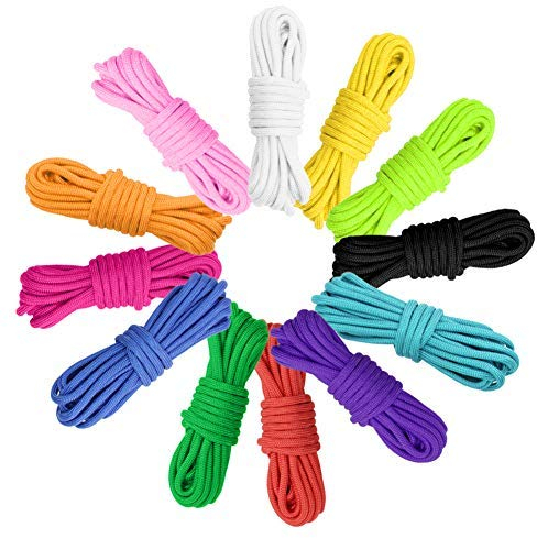 12 Stück 10 Fuß Paracord Schnur 550 Paracord Seile 12 Farben Paracord Armband Bänder Set für DIY Armbänder Schlüsselanhänger Hundeleinen Zeltseil