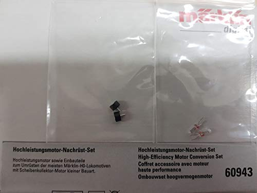 Märklin H0 60943 Hochleistungsmotor Nachrüst Set für Scheibenkollektor Motor Kleiner Bauart mit 2 Digital Birnen 610080 und 2 601480 Fassungen für den digitalen Umbau