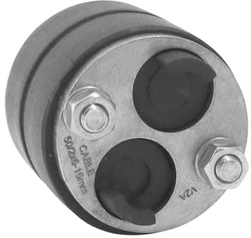 WITTKOWARE DN50 Mauerdurchführung 2-fach 6-16mm | 50mm Ringraumdichtung für Kabel & Rohre | V2A Edelstahl & EPDM 40mm | Druckdicht 1,5 bar