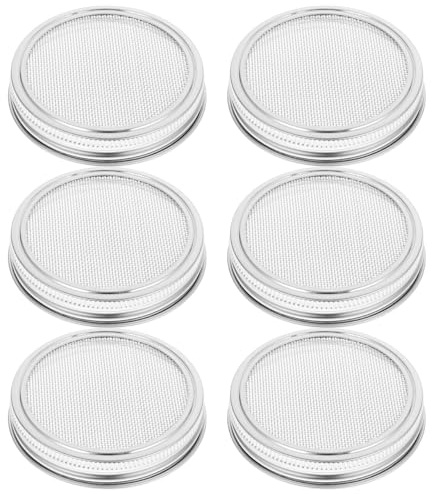 BESTonZON Sprossengläser Deckel Edelstahl Keimglasdeckel 86mm 6 Stücke Keimdeckel Siebdeckel für Gläser Einmachglas Wachsende Sprösslingen Samen Keimgerät Sprossensystem Sprossenzucht