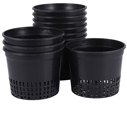Yardwe Pot Plante 3. 9 Pouces Jardin Fendue Net Tasses Ronde Hydroponique Planteur Panier en Plastique Pépinière Maille Pots pour La Maison Jardin 10 PIèCES (Noir) Panier Hydroponique 15 Cm