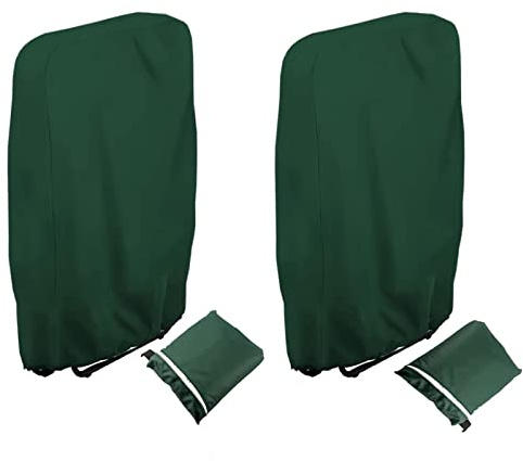 Timisea Klappstühle Schutzhülle 2 Stück Gartenstühle, 600D Oxford-Tuch Abdeckung Abdeckhaube Winddicht für Klappstuhl Gartenmöbel