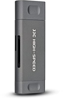 JJC Lector de tarjetas de memoria USB 3.1 3 en 1 para tarjetas UHS-II SDXC SDHC SD, MMC, RS-MMC, MMCmicro, MMCmobile, miniSD, microSD, microSDXC, microSDHC y UHS-I, para Windows MacOS Chrome - Gris