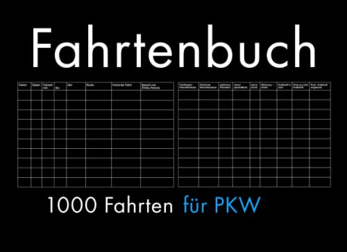 Fahrtenbuch: 1000 Fahrten für PKW