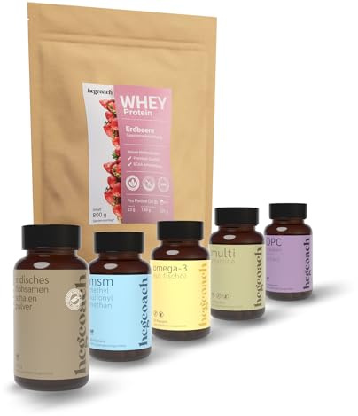 hCG Stoffwechselkur 6 Teile Komplettset | Whey Protein Pulver | Stoffwechselkur 21 Tage/hCG Diät | Vitamine, Mineralien & Ergänzungsmittel (Erdbeere)