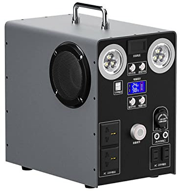 Mini Centrale elettrica Portatile, generatore Solare da 1087 Wh (Pannello Solare Non Incluso) con Altoparlante Bluetooth e 5 Prese CA da 1000 W, Batteria al Litio per Alimentazione Esterna, 220 V/10