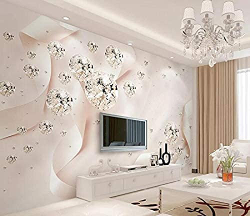 Diamante Brillante 3D Tv Pared Pintado Papel Tapiz De 3D Decoración Dormitorio Fotomural Sala Mural-430cm×300cm