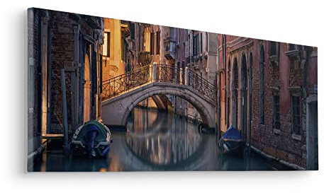 Komar Keilrahmenbild im Echtholzrahmen - Night Cruise - Größe 90 x 30 cm - Bild, Leinwandbild, Landschaftsmotiv, Wohnzimmer, Schlafzimmer