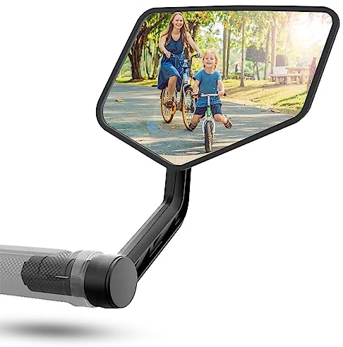 REEZER RS2 - Fahrradspiegel links mit extra großer Spiegelfläche - 360° verstellbarer Fahrrad Spiegel für E-Bike & E-Scooter Lenker -RECHTS-