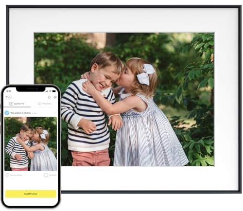 Aura Walden 15 WiFi Digital Picture Frame | Wirecutter's Best Digital Frame for Gifting | Send Photos from Your Phone | Quick, Easy Setup in Aura App | Free Unlimited Storage | Ink with White Mat