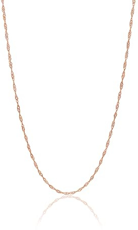 Einzelstück® Singapurkette 45-50 cm 925 Silber I Silberkette gedreht in Roségold I minimalistische Kette Damen ohne Anhänger (Memory Kette Rosegold)