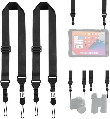 FIEIL 5 Pack Universal Shoulder Strap, Replacement Nylon Neck Lanyard, Comfortable Adjustable Shoulder Strap for iPad, Camera, Crossbody Bag, Binocular, Tablet