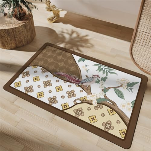 Badezimmerteppich, Badematte, Badematte Stein, Teppich Läufer, Stone Bath Mat, Badteppich Rutschfest Waschbar, Absorbierende Badematte, Duschmatte, Badvorleger, Duschvorleger, Carpet Feld-45x70cm