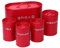 simpa 5PC Stylish Matte Red Metal Kitchen Storage Set Including Oval Bread Bin and Round Biscuit Tin, Tea, Coffee and Sugar Canisters.