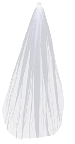 PACKOVE Glatte Schleier Für Damen Für Hochzeiten Brautschleier Mit Kamm 30 Cm Länge Reinweiß Einfach Zu Befestigen