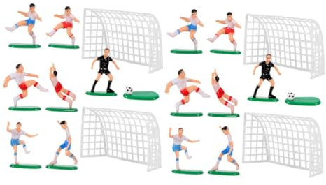OFFSCH 2sets Decorazioni Per Torte Di Calcio Miniature Con Giocatori e Porte Per Compleanni Tema Sportivo Per Festività e Feste Di Calcio
