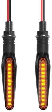 malemollygebide Motorcycle LED Turn Signal Assemblies, Sequential Flow, Yellow Light, 12V, 83g, Plastic, （2 lights a set,not 4）