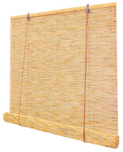 Bambusrollo,Bambus-Rollo,Breit Schilf Vorhang Wetterfest Sonnenschutz Rollo Bambus Sichtschutz Rollo Mit Lifter Bambus Raffrollo Anti-UV for Fenster/Terrasse/Balkon(50x90cm/20x35in)