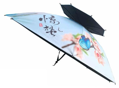 Vllentin Chapeau Parapluie De Tete Adult,Chapeau De Parasol Pliable,Chapeau Parapluie De Tete,Casquette Parasol,Pliable,Protection Solaire,pour PêChe,Jardinage,Photographie,Camping