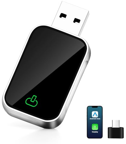 Android Auto & Carplay Wireless Adapter,2 in 1 Stick Converts Wired Android Car/Carplay Car into Wireless, Suitable for Phone with Android and Carplay USB C/A Schnittstelle