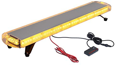 Justech 88LEDS Recovery Strobe Warning Light 88W 21Flash Modes Car Emergency Roof Light Waterproof Flashing Light Bar with Digital Display Control Switch for 12V 24V Car Vehicle Truck Trailer