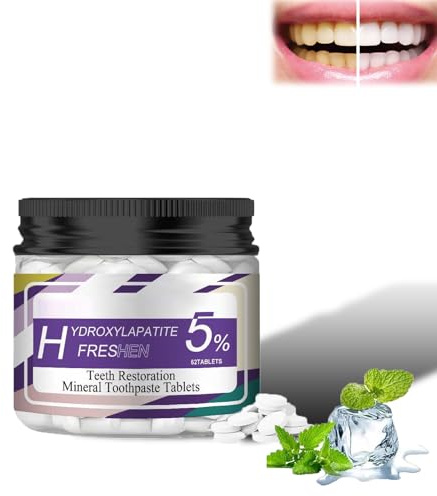 Idrossiapatite Dentifricio Compresse 62 Capsule, Hydroxyapatite Toothpaste Tablet, Dentifricio Idrossiapatite, Rimuove efficacemente la placca dentale, previene il tartaro e l'alito cattivo per l'uso