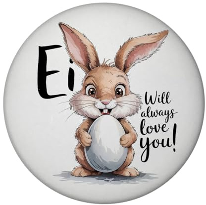 Ei Will Always Love You! Magnet mit niedlichem Hasen Osterdeko Magnet - Lustiger Spruch
