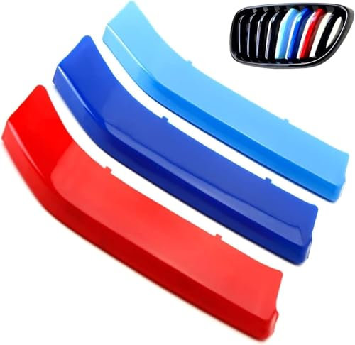 3 Piezas Tira de Parrilla Delantera para BMW 5 Series E39 M5 1995-2003 (10 Slats), Inserciones para Parrilla de Radiador para Coche Tira de Parrilla Delantera,Pegatina decorativa con tira de modificac