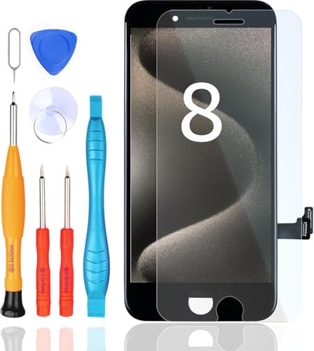 LL TRADER Bildschirm für iPhone 8 LCD 4,7 FHD 3D Touch Digitizer Ersatz-Montage und Reparaturset Schwarz (für die Modelle A1863, A1905, A1906) 2025