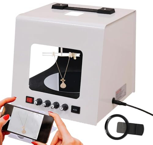 Mini fotostudio ljuslåda ljuslåda bärbar fotografering ljustält med 360° elektrisk skivspelare och upphängningsfäste, 3000-5500k justerbar ljus,30cm