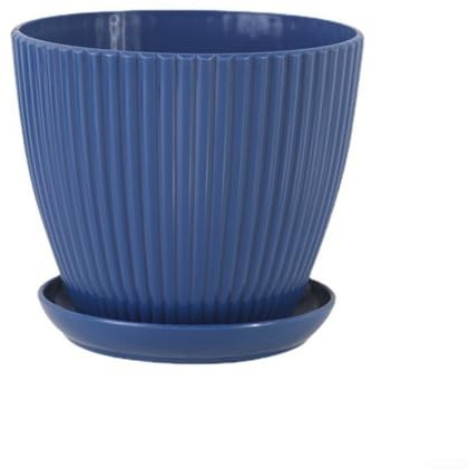 Fioriere in plastica dal design coesivo con un'efficace ventilazione del suolo; perfettamente adatte per miglioramenti decorativi della casa (blu scuro)