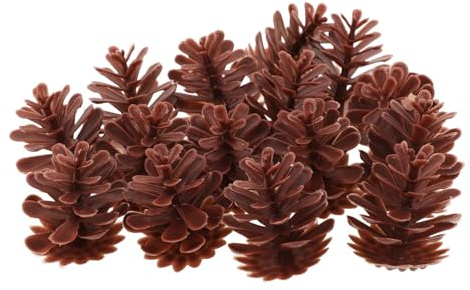 GLEAVI 50 Piezas Decoración Simulada De Cono De Pino Adornos De Mini Árbol De Otoño Mini Adornos De Otoño para Árbol Pequeño Adornos De Cono De Pino Piñas Heladas El Plastico Marrón Claro
