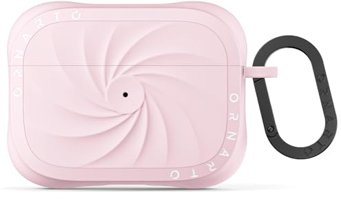 ORNARTO VORTUXE Cover per AirPods Pro 2/1 Silicone,Antiurto,Rosa | Compatibile con AirPods Pro 3a Generazione,Protezione 2X MIL-STD,con Moschettone,Morbida,Antigraffio,Protezione Totale