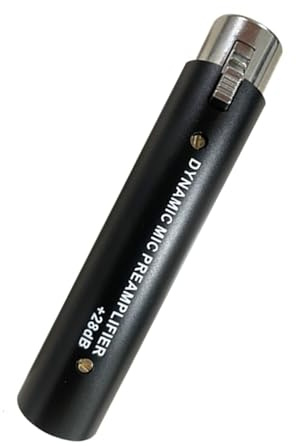 Zqxnt Préampli de microphone avec augmentation de 28 dB HD1 Micro dynamique en ligne avec préampli pour le divertissement en direct du son du microphone