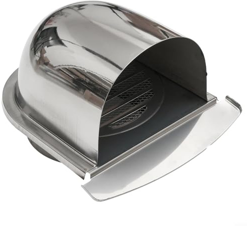 Zilimontt Rejilla de ventilación de pared de acero inoxidable de 100 mm y 150 mm, cubierta de conducto de válvula de extracción para baño, cocina, secadora, campana extractora, ventiladores de