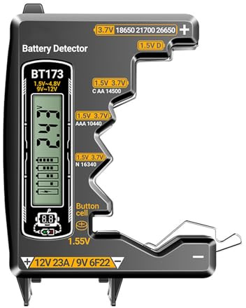 Advanced Battery Health Monitor for 1.55V 12V Cells Double Display Auto Power Operate ABS Construction Rechargeable Battery Tester