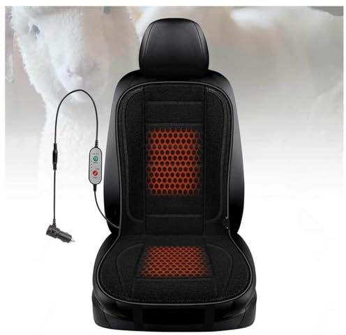 Wizvox Auto Sitz Auflage, Winter 𝐒𝐢𝐭𝒛𝒉𝐞𝐢𝒛𝐮𝒏𝒈 𝐀𝐮𝐭𝐨 Mit Voller Rückenlehne Autositzauflage für LKW 1 Stück,C-Sherpa