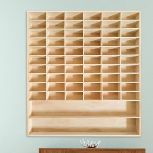 Spielzeugauto-Sammlerstücke Aufbewahrung Holz Wandmontierte Vitrinen Modellauto-Vitrine mit 62 Fächern