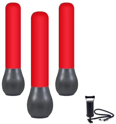 TNZMART Aufblasbarer Fußball-Trainingsdummy und Box-Dummy, selbstaufrichtende Tackling-Mannequin für Fußball, Freistoß, Wand, Basketball, Verteidiger, wiederverwendbare Übungsausrüstung (3, Rot 3)