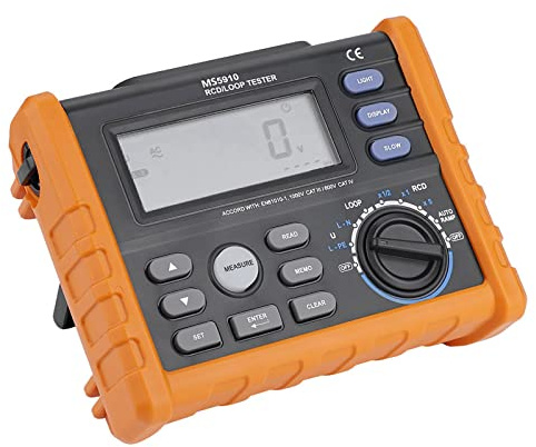Spacnana Tester per Interruttori di Dispersione MS5910, Multimetro Digitale RCD con Funzione di Circuito di Resistenza per Ispezioni e Riparazioni Elettriche