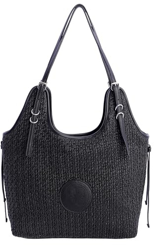 AMICHI - Bolso shopper mujer - Bolso mujer de rafia diseño artesanal para verano, Brisa