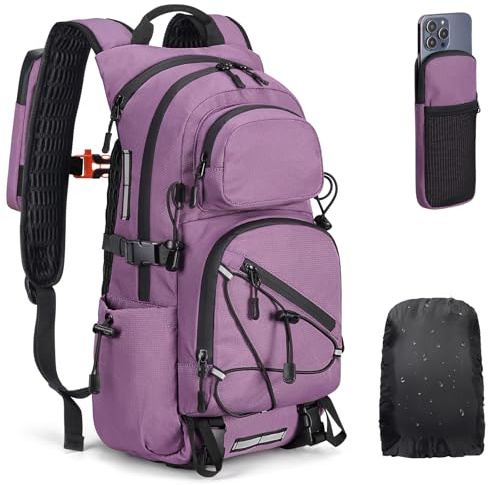 Wiserset Wanderrucksack Herren Damen 25L Leicht Wasserdichter Rucksack | Handytasche, Regenhülle, Reflexstreifen, Gepolsterte Rückplatte und Schultergurte, für Radfahren und Camping