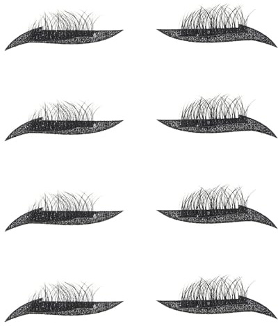 HOMOCONO 4pares Pegatinas Eyeliner con Brillo Negro Cinta Adhesiva para Maquillaje de Ojos Pestañas Postizas Densas Fácil Aplicación para Cosplay y Fiestas