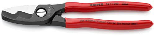 KNIPEX Kabelschere mit Doppelschneide auf SB-Karte mit Kunststoff überzogen 200 mm, 95 11 200 SB